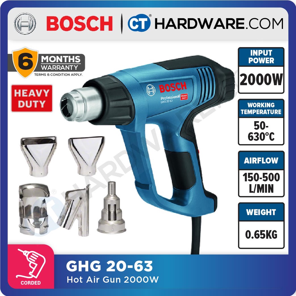 Bosch ghg 20 63 professional corded heat gun hot air gun 2000w
