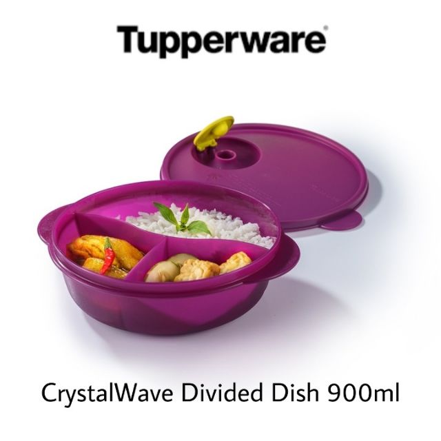 Tupperware CrystalWave Divided Dish 900ml (1pc) / Tupperware Lunch Box