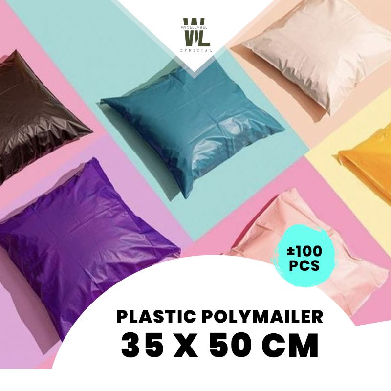 CONTENTS 100 (35x50cm) PLASTIC POLYMAILER POLIMER PLASTIC PACKING ONLINESHOP