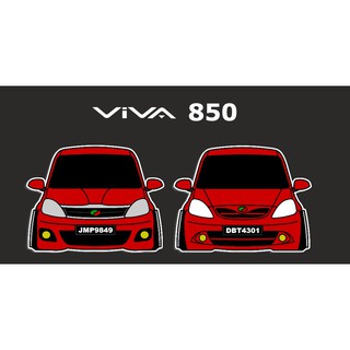 Sticker Kereta Perodua Viva Pelbagai Pilihan Design Dan Juga Warna Siap Nombor Plate Yang Boleh Custom