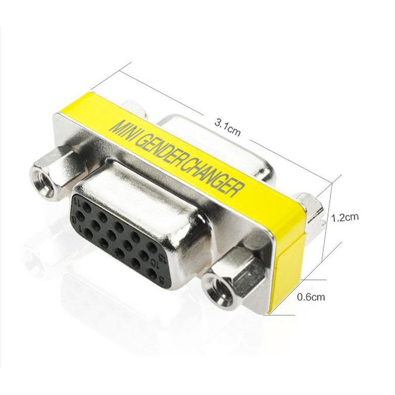 VGA Cable Joiner 15pin Female to Female Cable Extender Connector VGA