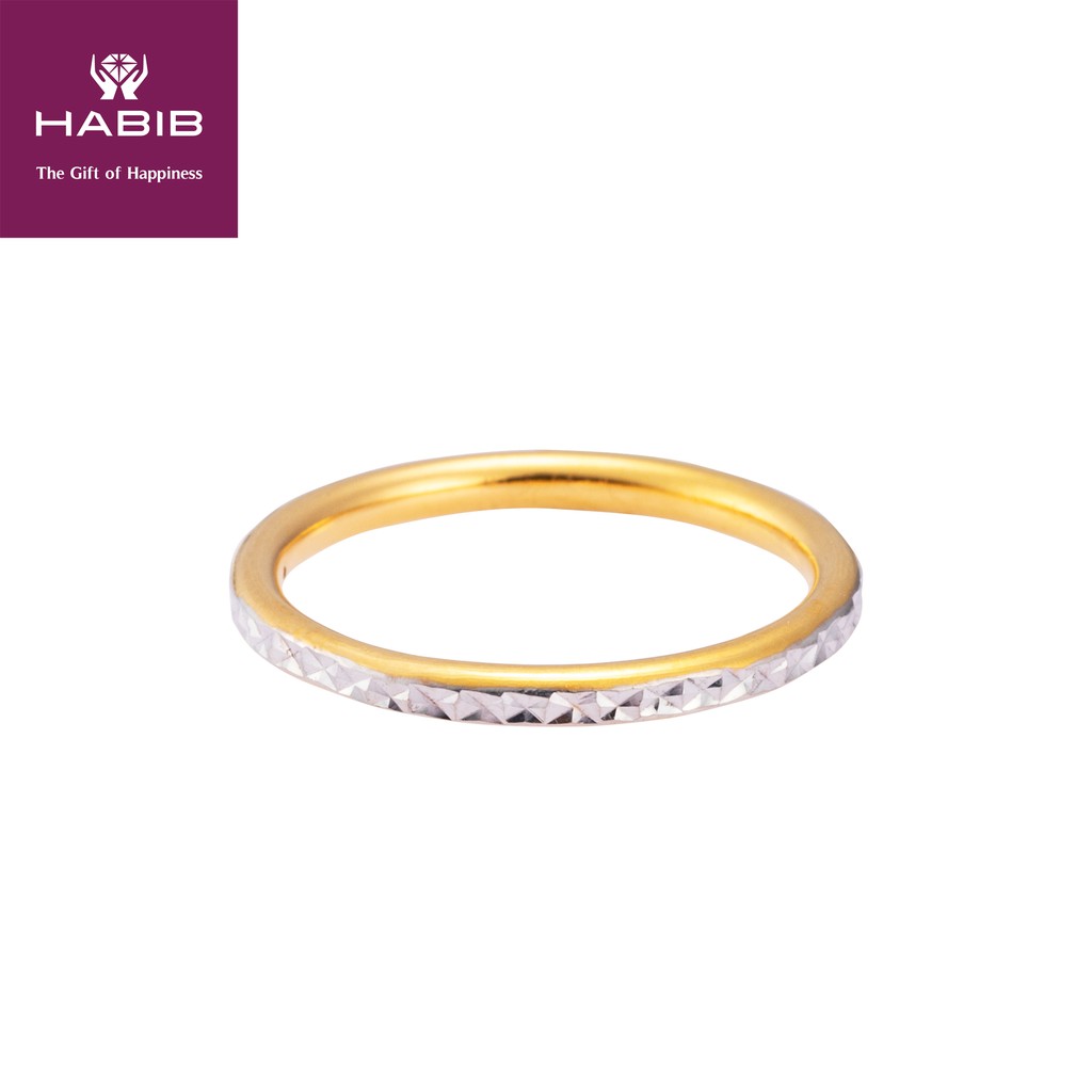 Habib Mayra White And Yellow Gold Ring 916 Gold 1 27g Shopee Malaysia