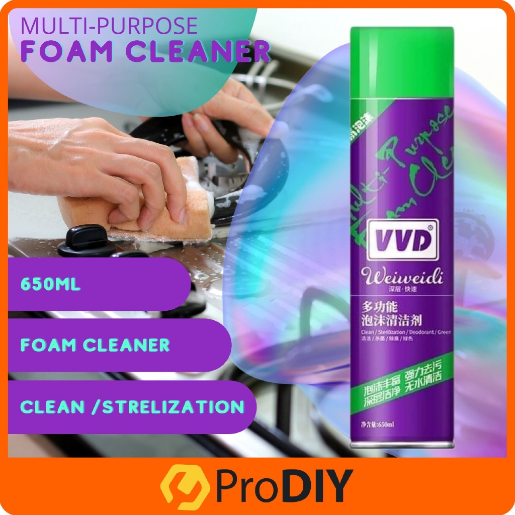 650ML VVD Multi-Purpose Foam Cleaner Kitchen Cleaner Spray Grease Stain Remover Home Cleaning Product Bersih Dapur Gas
