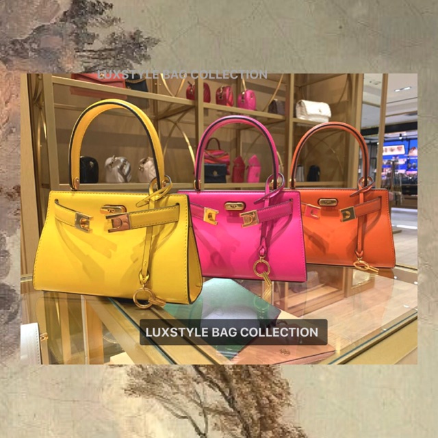 💯 Authentic Original Tory Burch Lee Radziwill Small Satchel Bag (Yellow /  Orange / Pink) | Shopee Malaysia