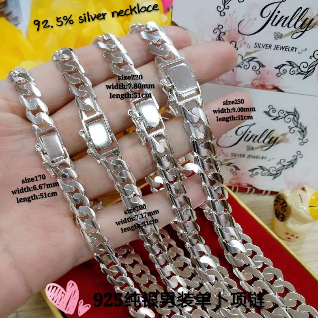 925 silver bangle chain for men*925纯银单卜项链#rantai leher perak 92.5% untuk lelaki