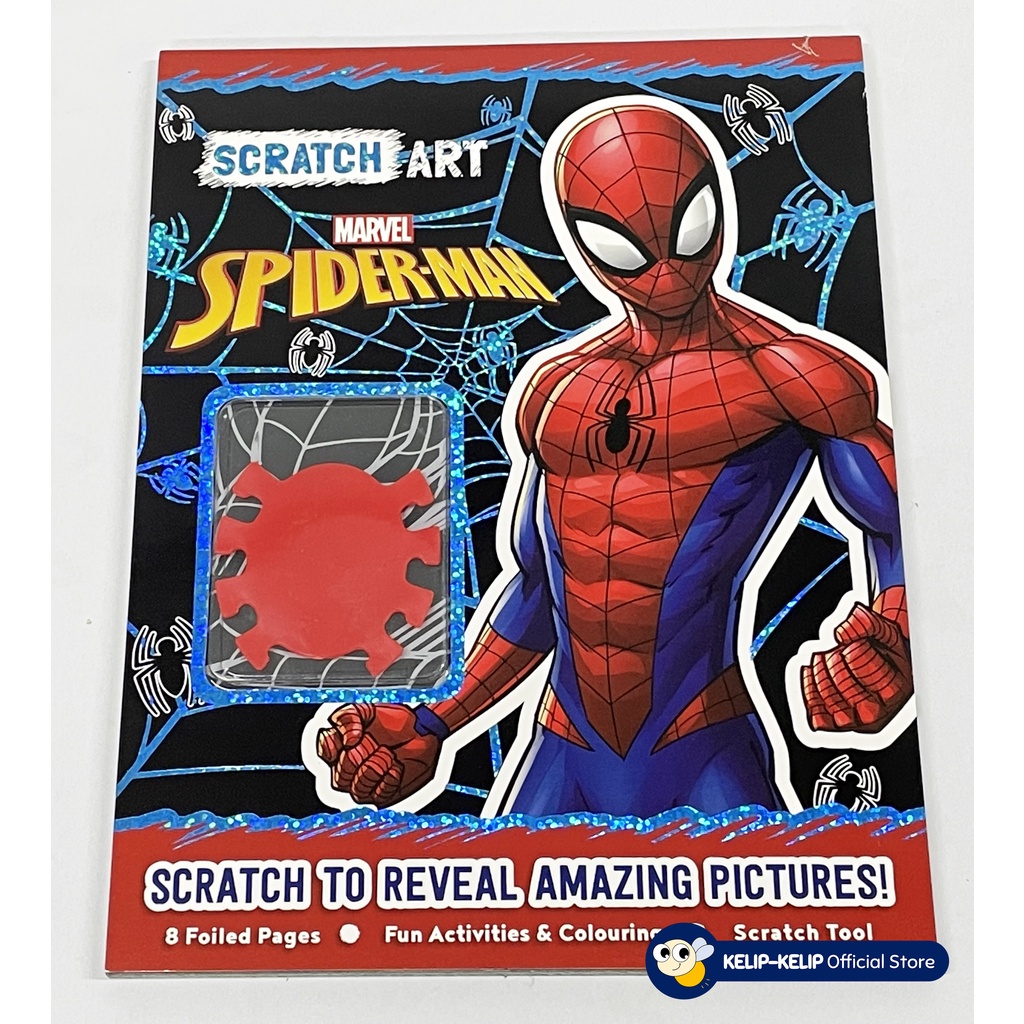 Marvel Spiderman Awesome Scratch Art Activity Book With Spider Shaped Tool  for Kids 24 Pages | Shopee Malaysia