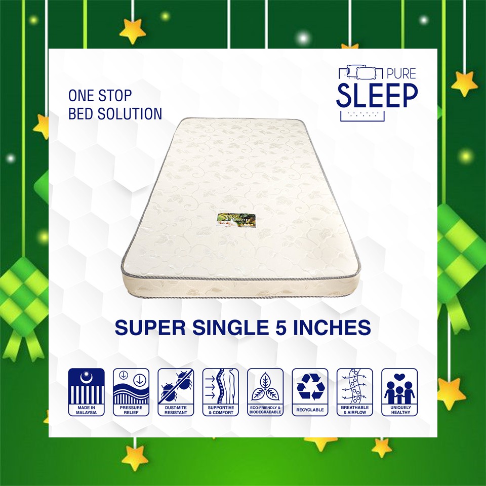 [Special Edition] Pure Sleep Super Single Mattress Rebonded Foam (5/6