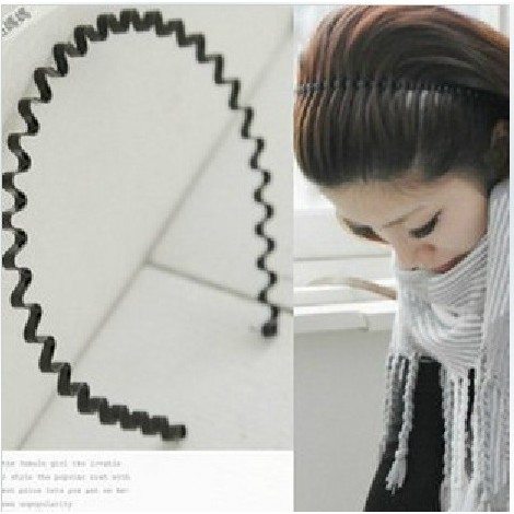 C3020 Black Iron Wavy Wrought Iron Headunisex Wavy Hair Band