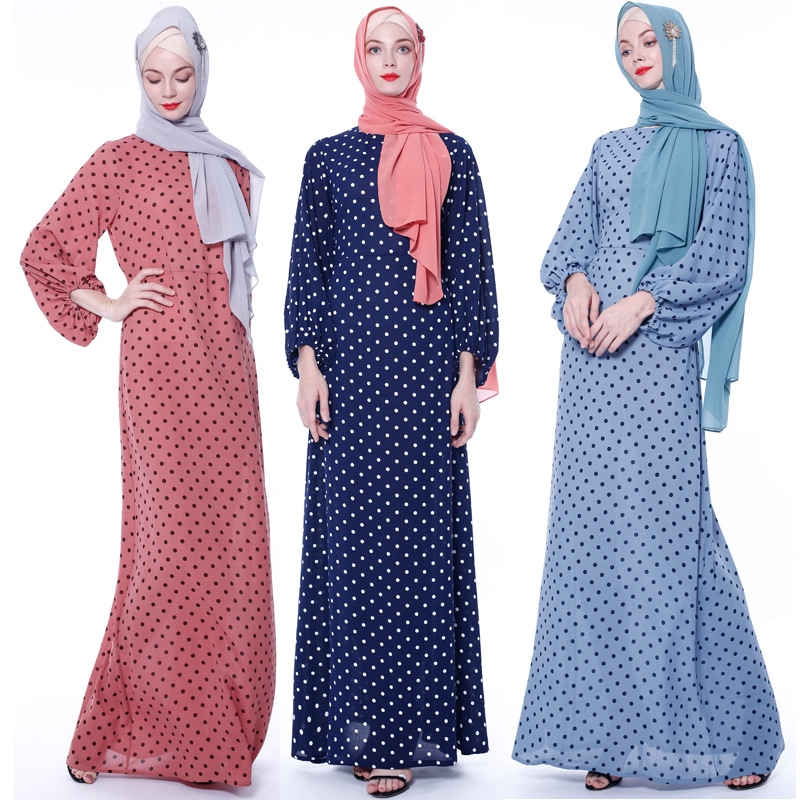 polka dot dress muslimah