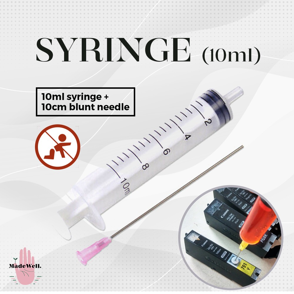 10ml Printer Refill Ink Syringe For Refilling Ink [Syringe+Blunt Needle