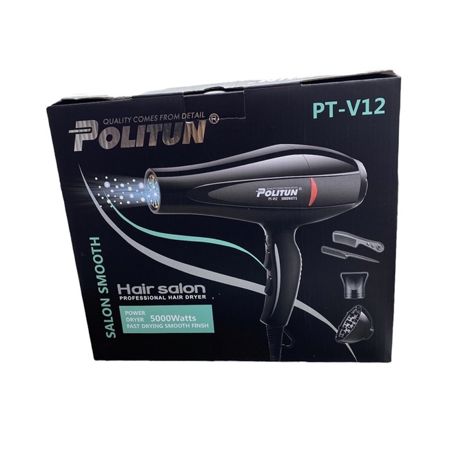 HAIR DRYER politun New Technology 5000W Hair Dryer Saloo Strong Wind Pengering Rambut Hairdryer