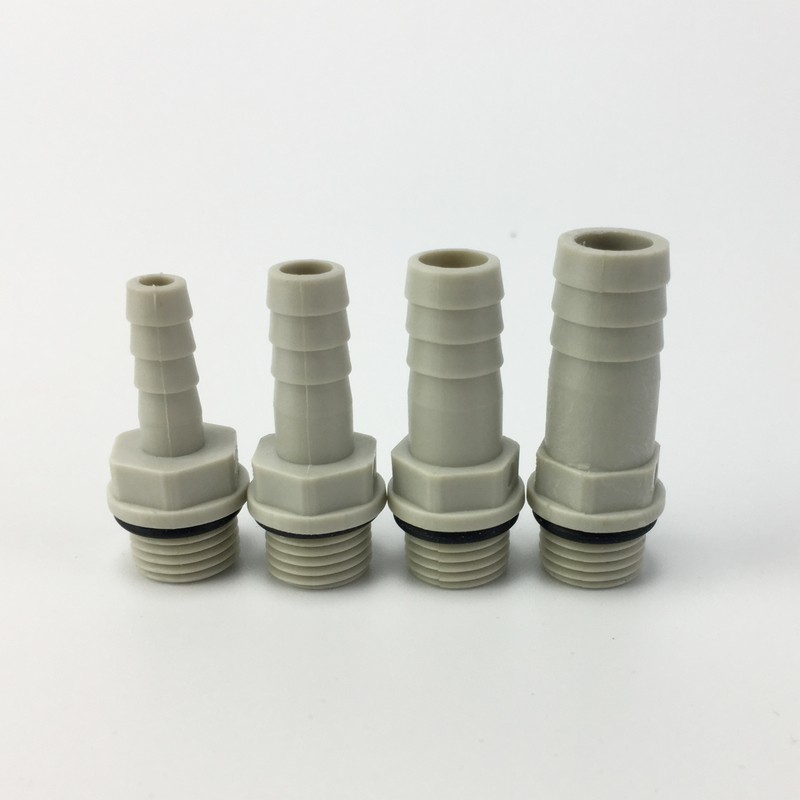 1/4" Thread To 6mm 8mm 10mm 12mm Plastic Barb Straight Flexible Hose