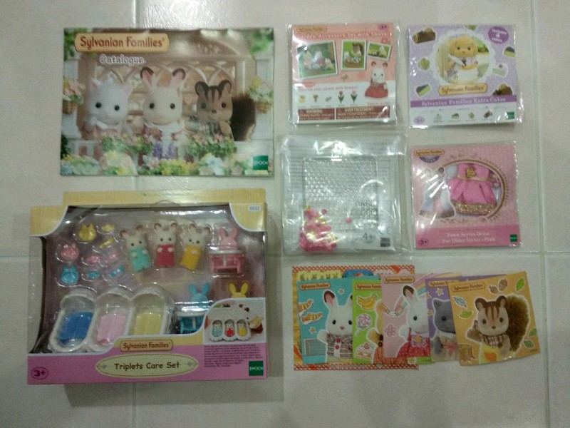 sylvanian triplet care set