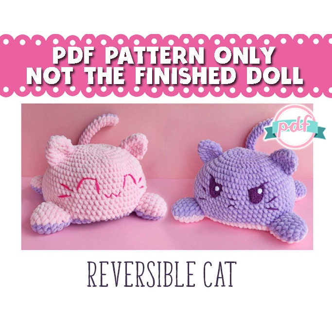 Crochet Pattern - Reversible Cat Amigurumi Pattern PDF