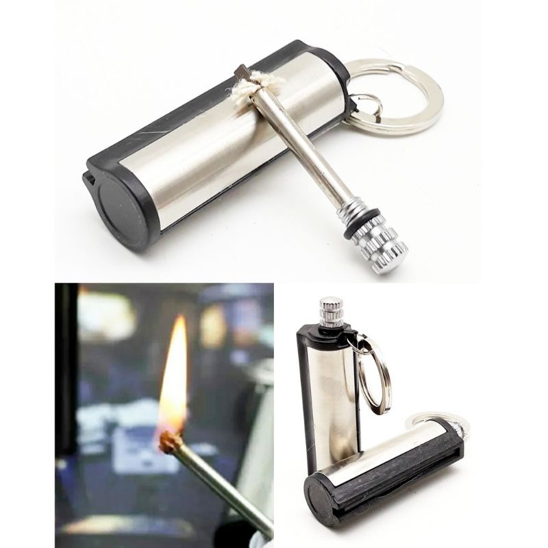 ??Lighter Api EDC Metal Fire Match Waterproof Time Instant Emergency Flint Outdoor Hiking Camping Safety Survival Tool