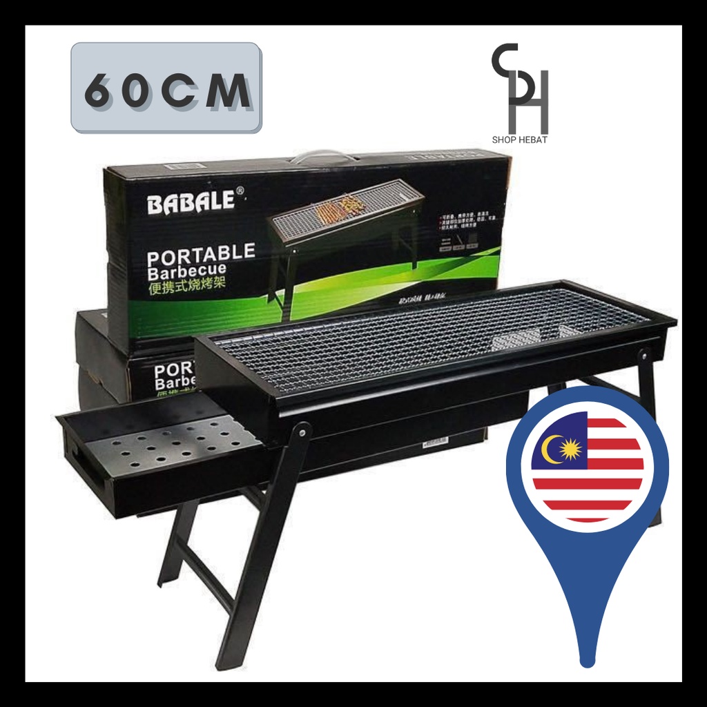 Portable Folding BBQ Grill Stainless Steel Portable Outdoor Barbecue Charcoal Camping