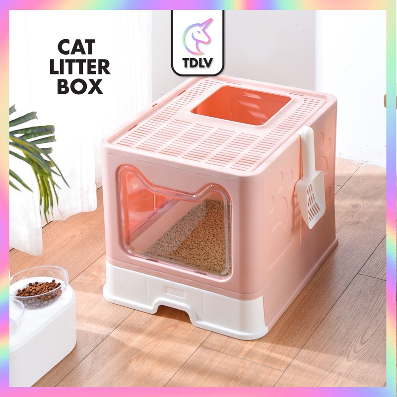 TDLV Foldable Cat Litter Box Portable Litter Box Cat Toilet Tempat