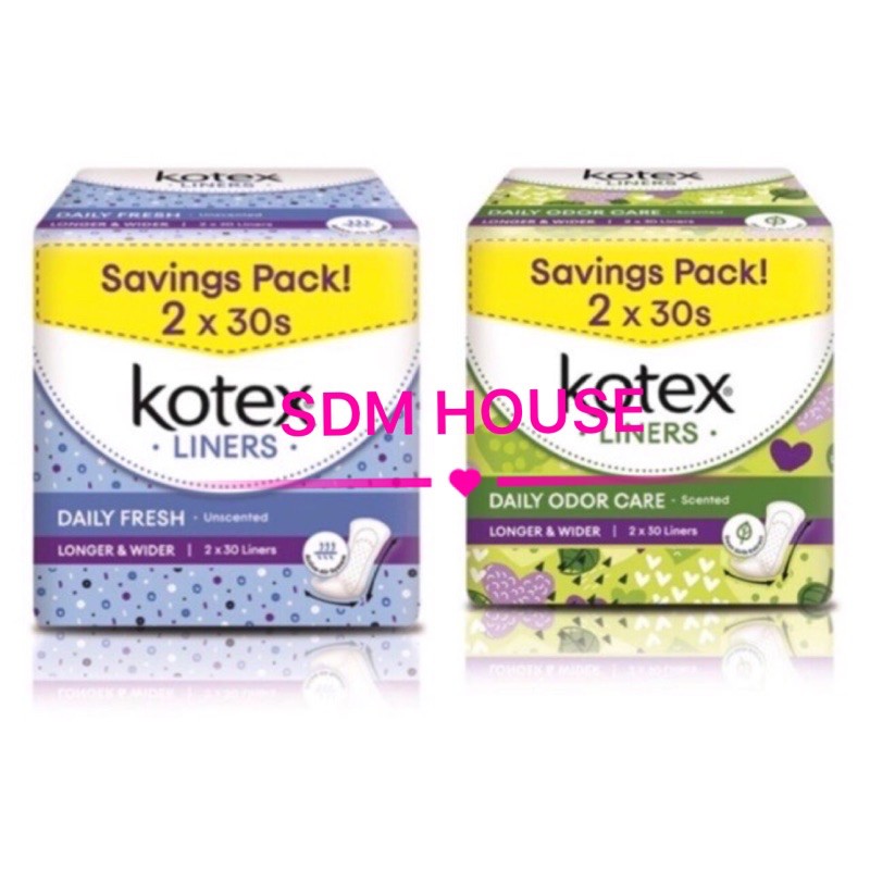 KOTEX Fresh Panty Liners Longer & Wider 2 x 30s Shopee Malaysia
