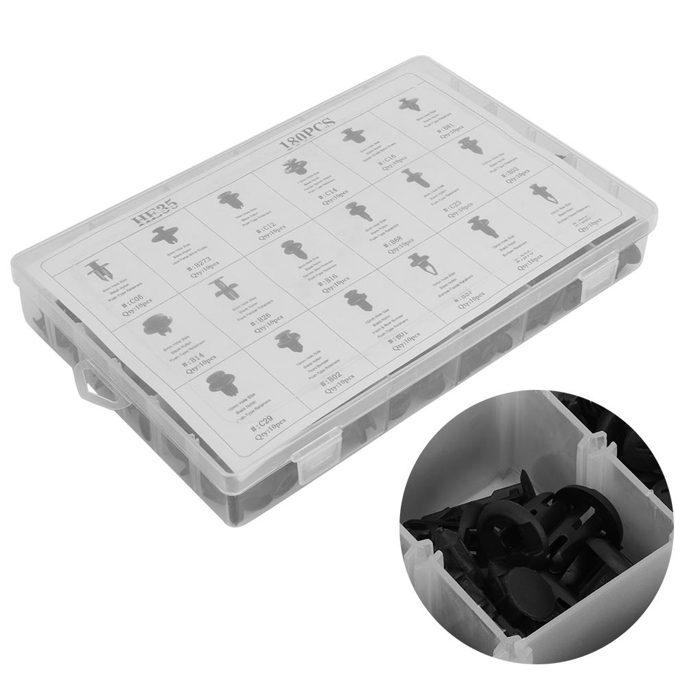 180Pcs Car Door Card Panel Trim Clips Bumper Fastener Retainer Push Rivet Kit for Honda Acura Car Clips Nuts & Bolts