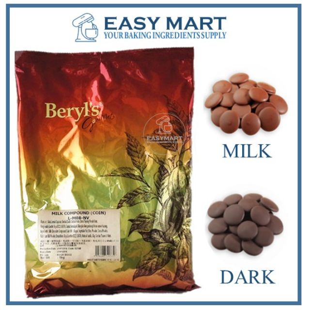 Fast Postage Beryl S Beryls Dark Chocolate Compund Milk Chocolate Compound Button Coin 1kg Shopee Malaysia