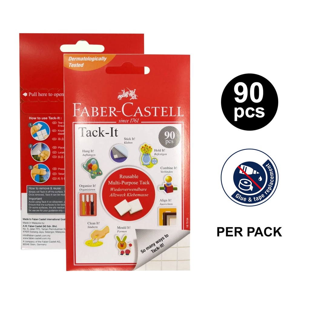 FaberCastell TackIt 90pcs / 50g (187054) Removable Reusable Multi