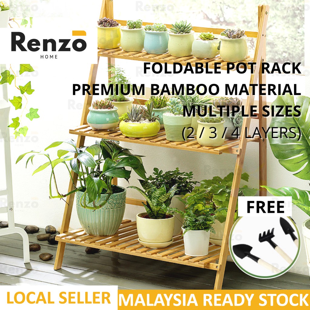 Buy Flower Pot Rack Balcony Indoor Outdoor Home Decor Rak Alas Pasu Pokok Bunga Garden Wooden Stand Shelf Tapak Succulent 花架 Seetracker Malaysia