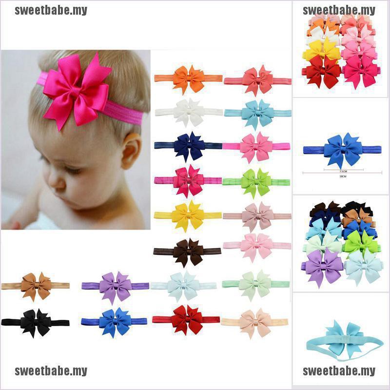 20pcs Baby Girls Headbands Hair Bow Elastic Headbands For Newborn And Baby Girls - clothing accessories goodluck97 kids roblox baseball cap galaxy