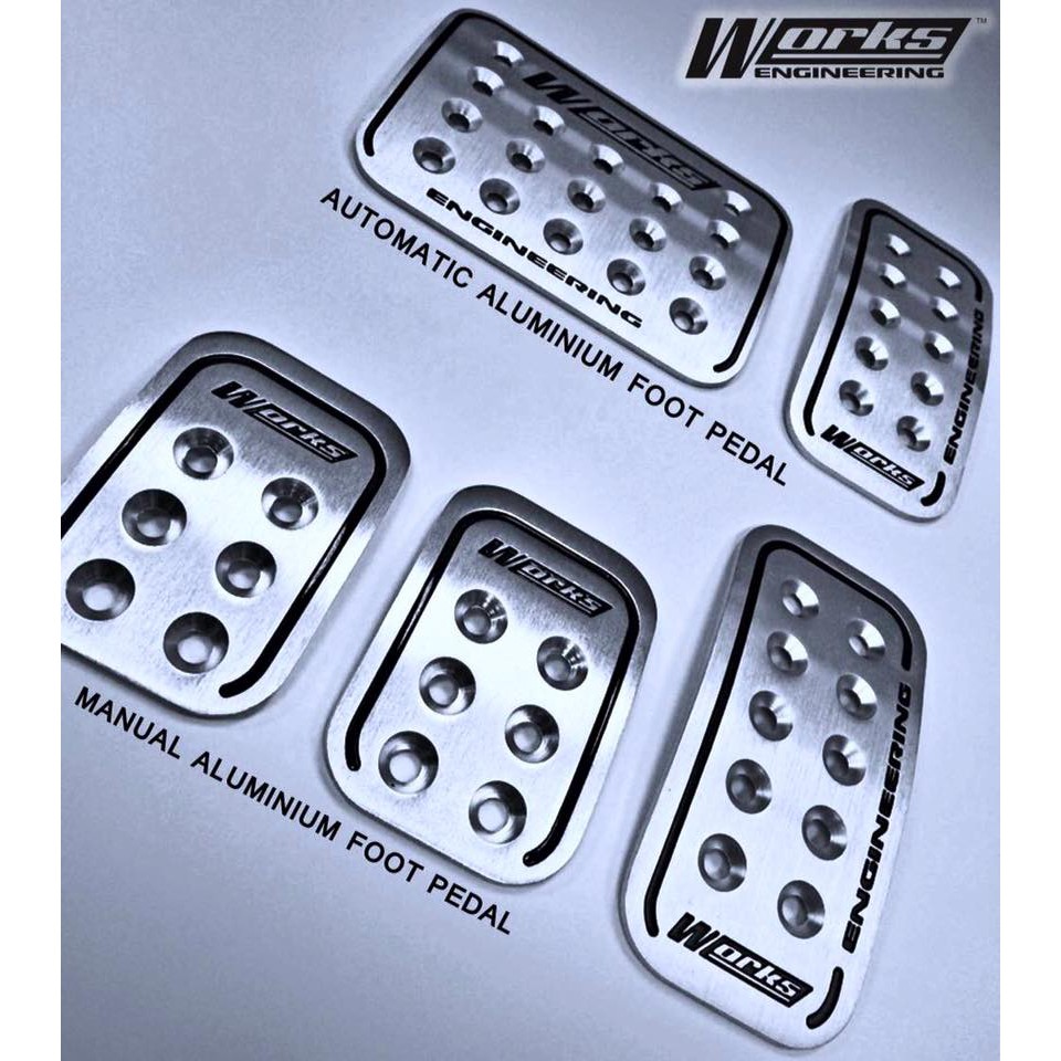 Works Engineering Aluminium Foot Pedal Set Manual Auto Tekan minyak