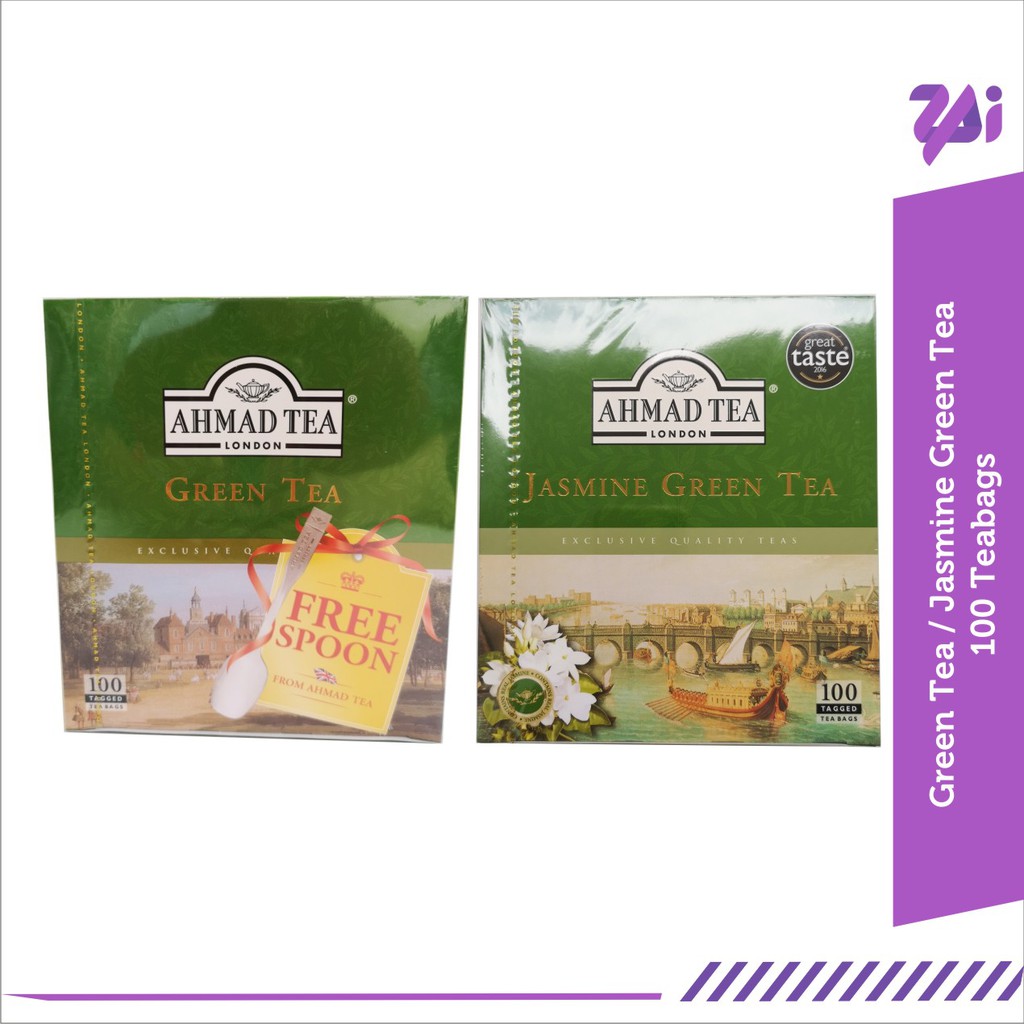 Ahmad Tea Green Tea Jasmine Green Tea 100 Tea Bagsbox Shopee