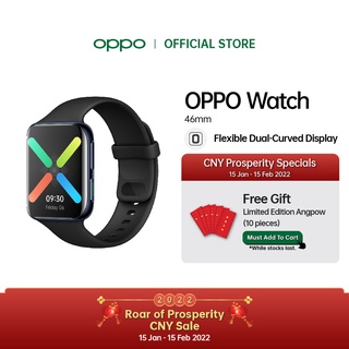 OPPO Watch 46mm l WearOS by Google l Real-Time Heart Rate Monitoring l Keep Up Keep In Touch