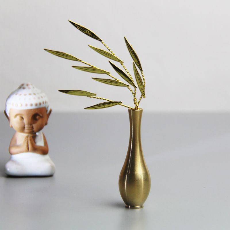 Figure Of Buddha观音菩萨柳枝净瓶法器配件佛像观音手拿法器合金摆件纯铜花瓶供佛fdxhfdghfgj