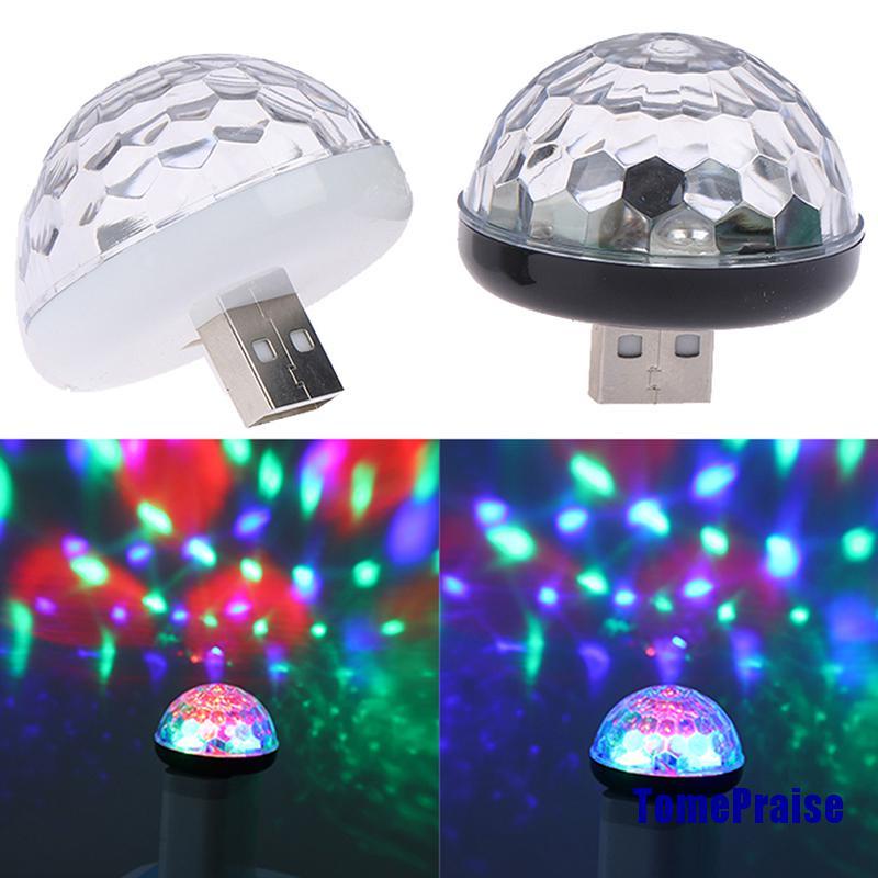 1x Car USB RGB Mini Interior Atmosphere Neon Light Colorful Music LED Decor LamL