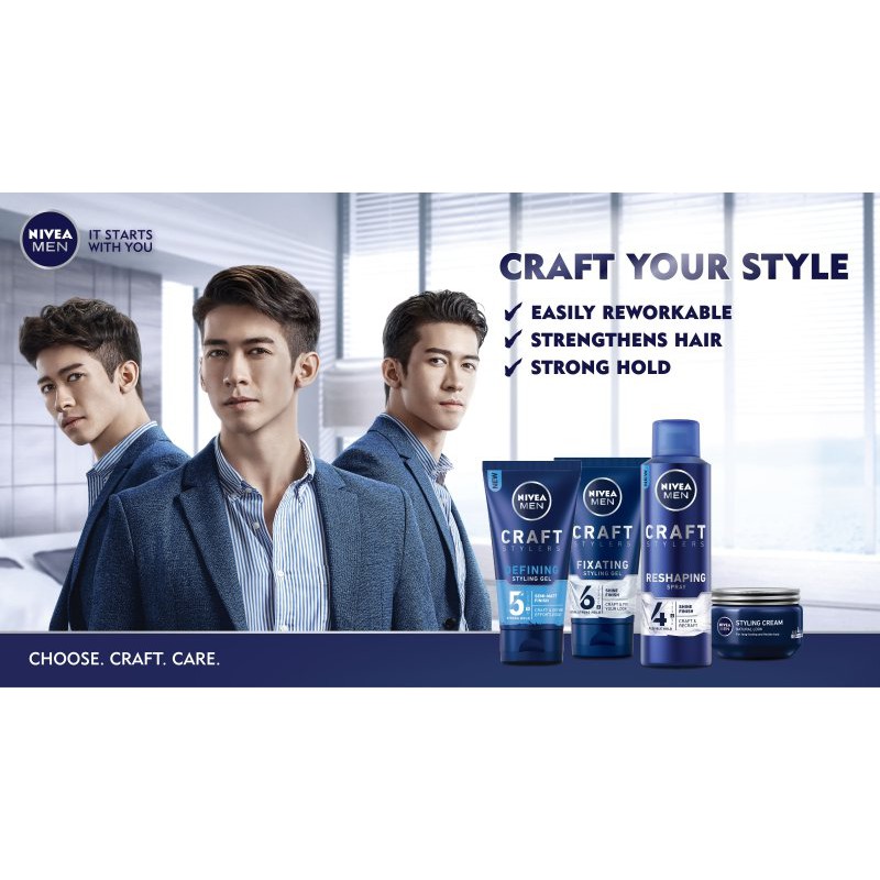 Nivea Men Styling Cream Hair Gel / Hair Wax - Natural Look 150ml | Shopee  Malaysia