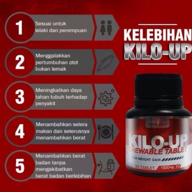 Kilo Up Ubat Gemuk Tambah Berat Badan Original Hq 30 Biji Lulus Kkm Shopee Malaysia