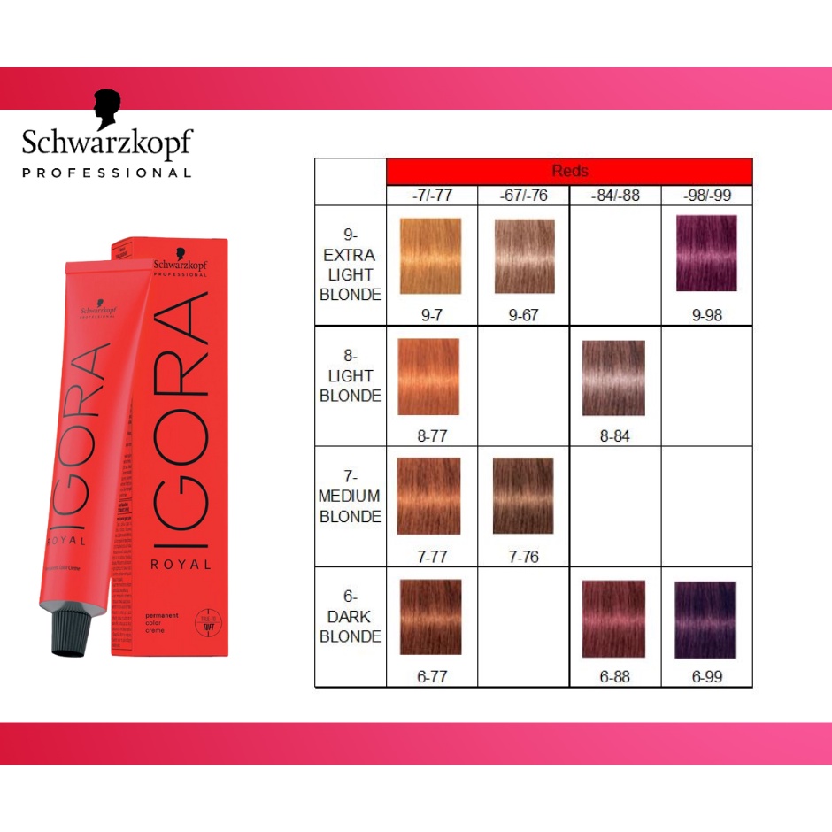 SCHWARZKOPF IGORA ROYAL COLOR REDS SERIES 60ml | Shopee Malaysia