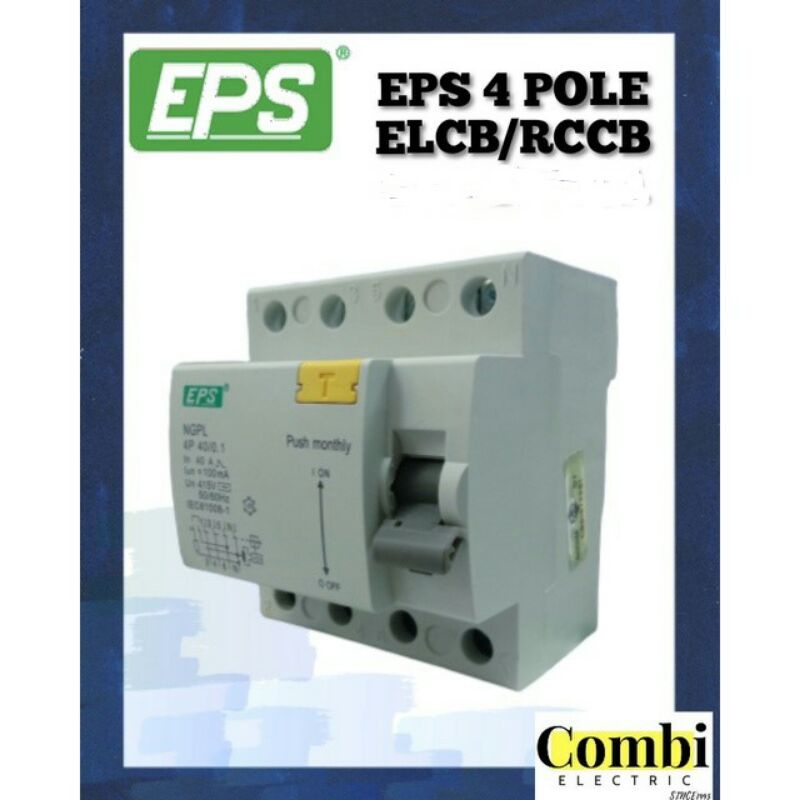 EPS ELCB / RCCB 4P 63A 40A/ 100A (300mA & 100mA) SIRIM APPROVED ...