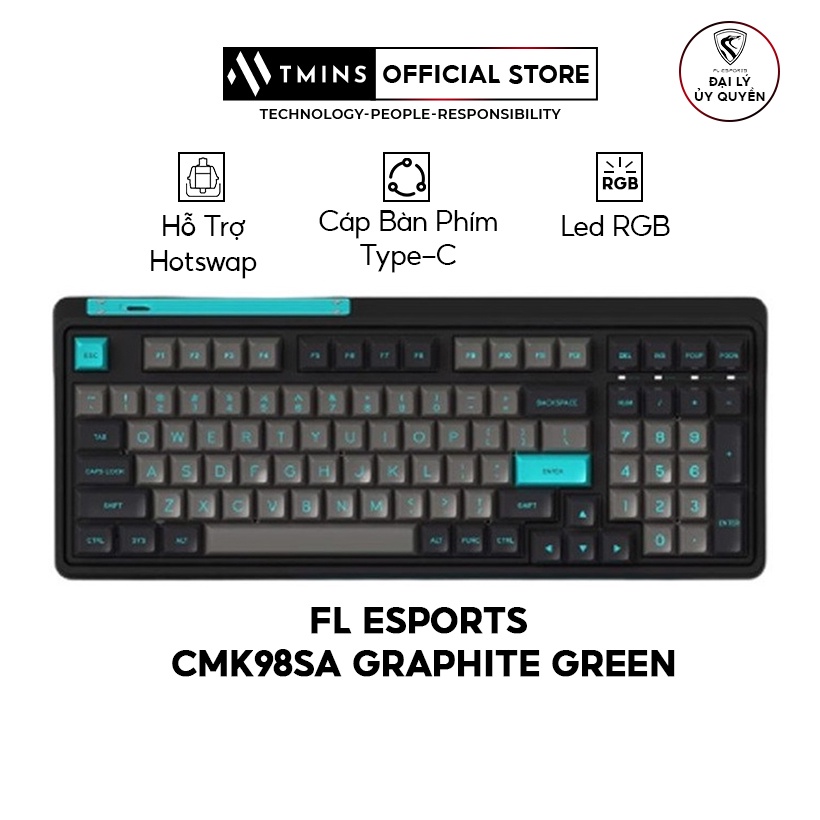 Flesports Cmk98S Graphite Green Mechanical Keyboard Shopee Malaysia