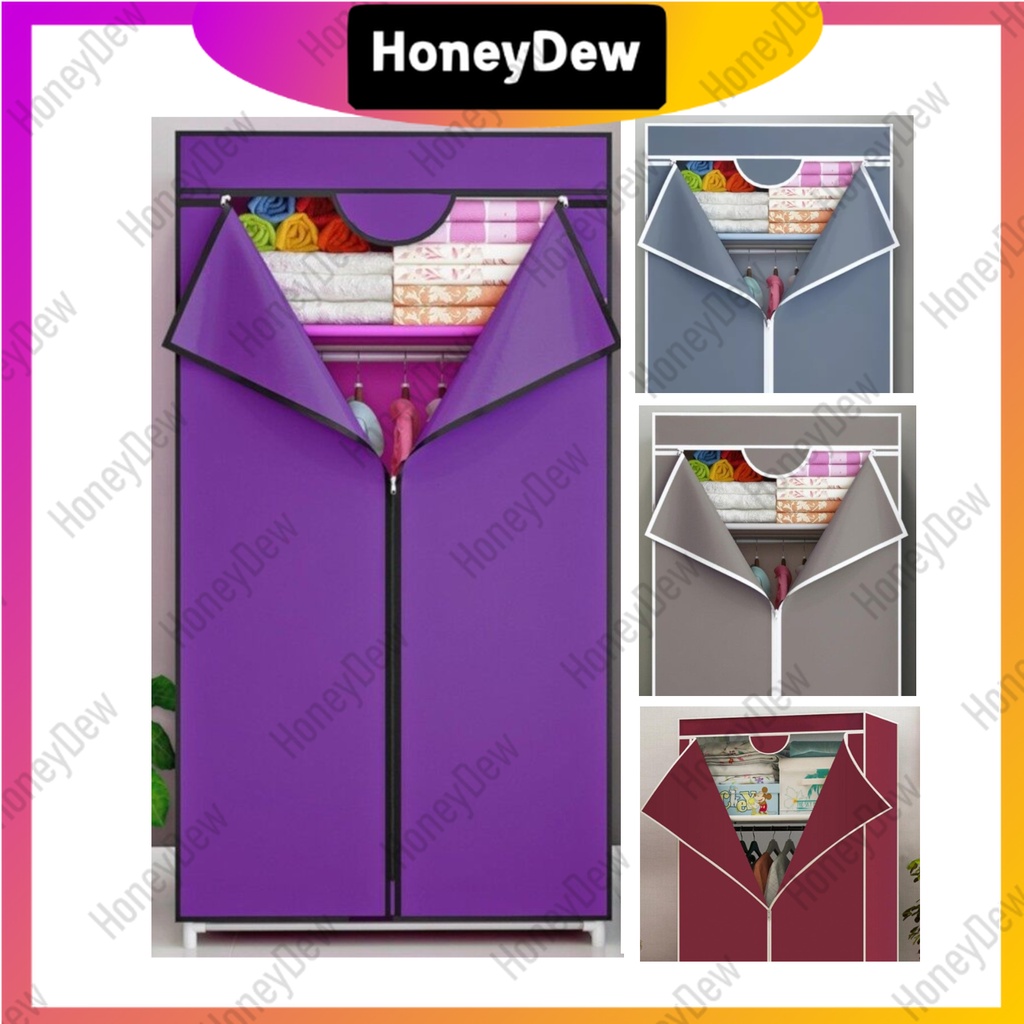 🎉Zipped Wardrobe🎉 Large Capacity Spacious Storage Rak almari pakaian