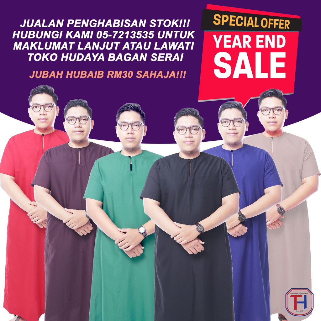  Jubah  Lelaki  Jubah  Hubaib Lengan  Pendek  Jualan 