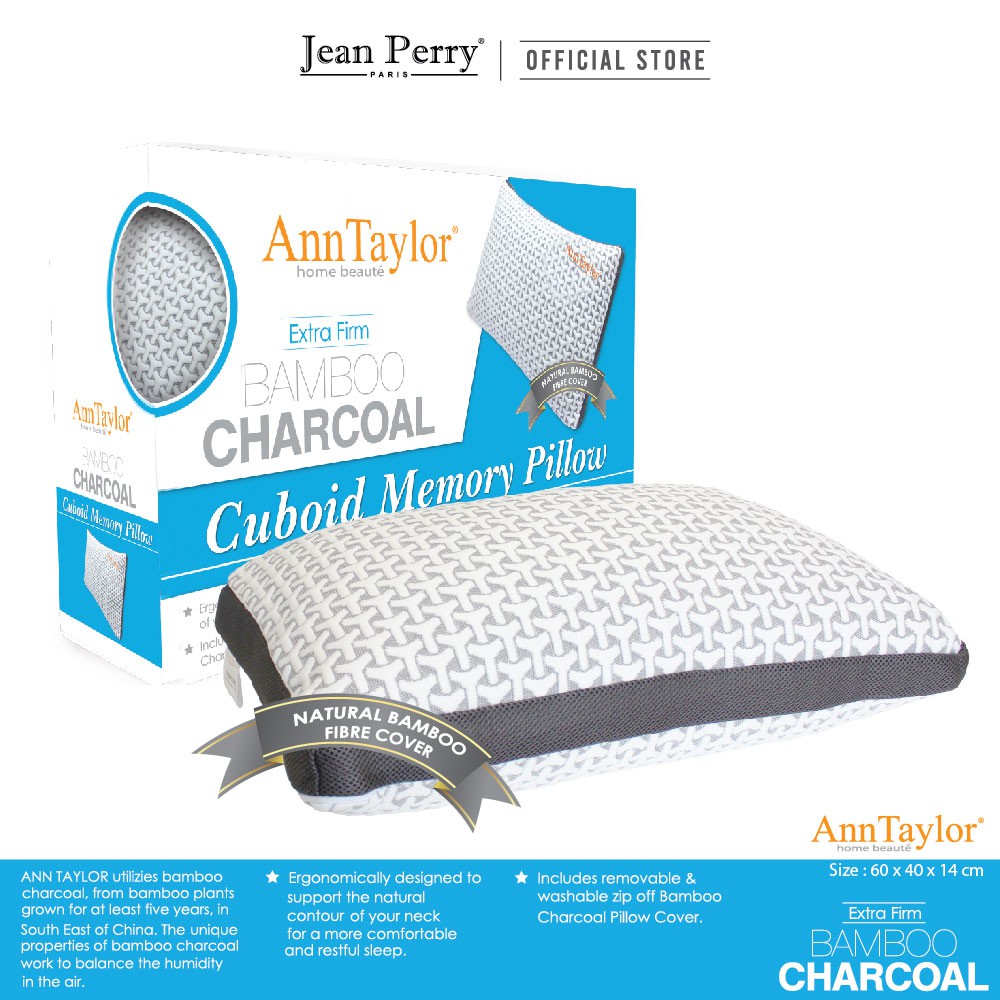 Ann Taylor Bamboo Charcoal Cuboid Memory Pillow 60cm X 40cm X 14 Cm Shopee Malaysia