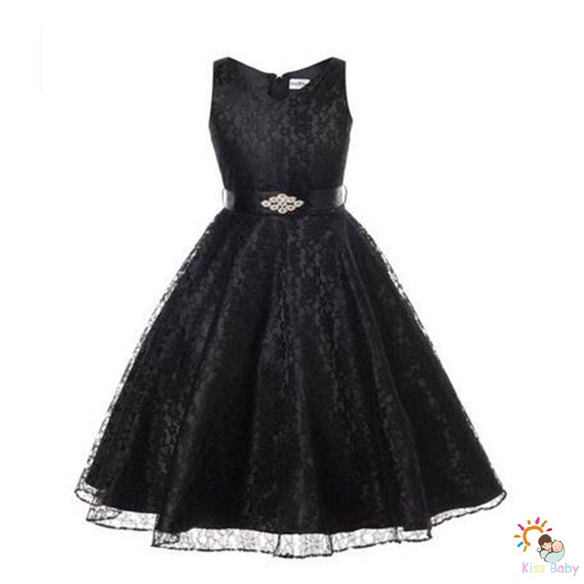 kids black lace dress