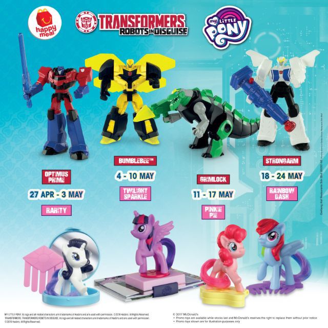 Transformers & My Little Pony Mcdonald's Mcdonalds Mcdonald Mcd Happy