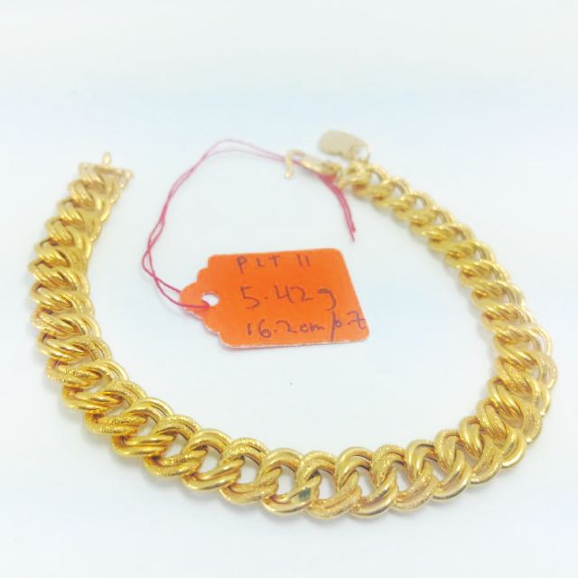 Rantai Tangan Sauh Big Love Emas 916 Tulen Shopee Malaysia