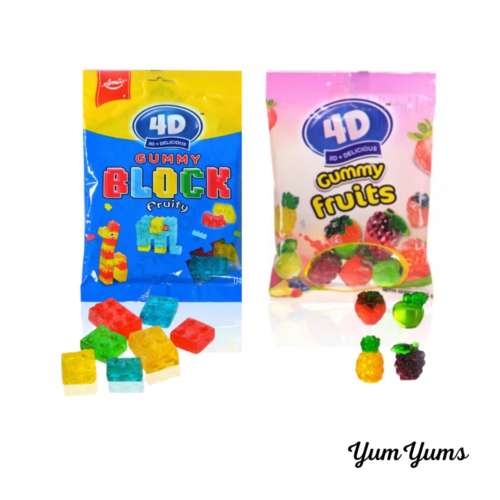 [yys] Amos 4d Gummy 72gm ( Fruits  Blocks) 