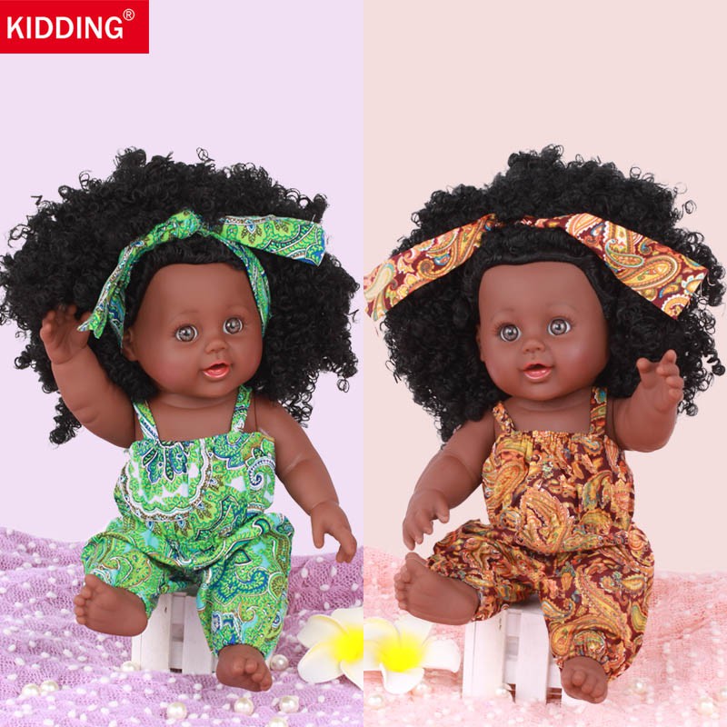 35 Cm Black Reborn African American Girl Dolls For 1 Year Old Girl