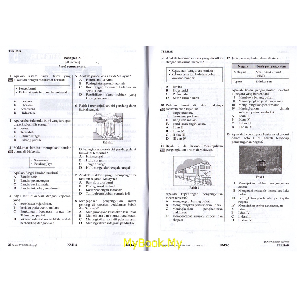 Myb Buku Latihan Kertas Pt3 Geografi Ilmu Bakti Shopee Malaysia