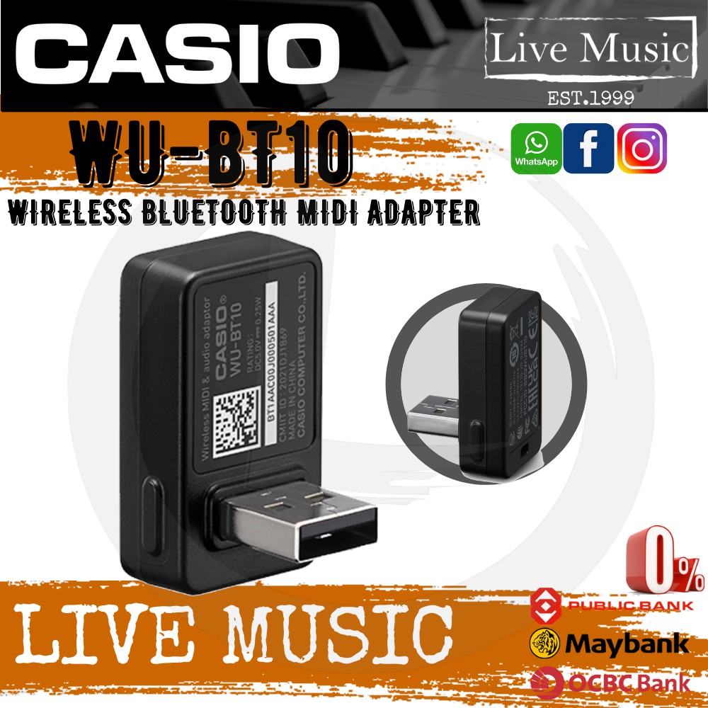 Casio WU-BT10 Wireless Bluetooth MIDI and Audio Adapter for CT-S1, CT-S400  and LK-S450 Keyboards (WUBT10) | Shopee Malaysia