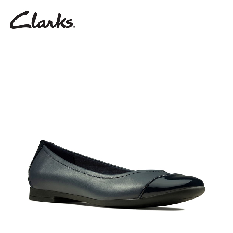 clarks navy leather shoes