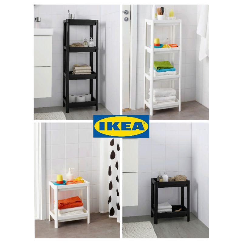 (Ready Stock) Ikea VESKEN Shelf unit, black / white, rack Shopee Malaysia