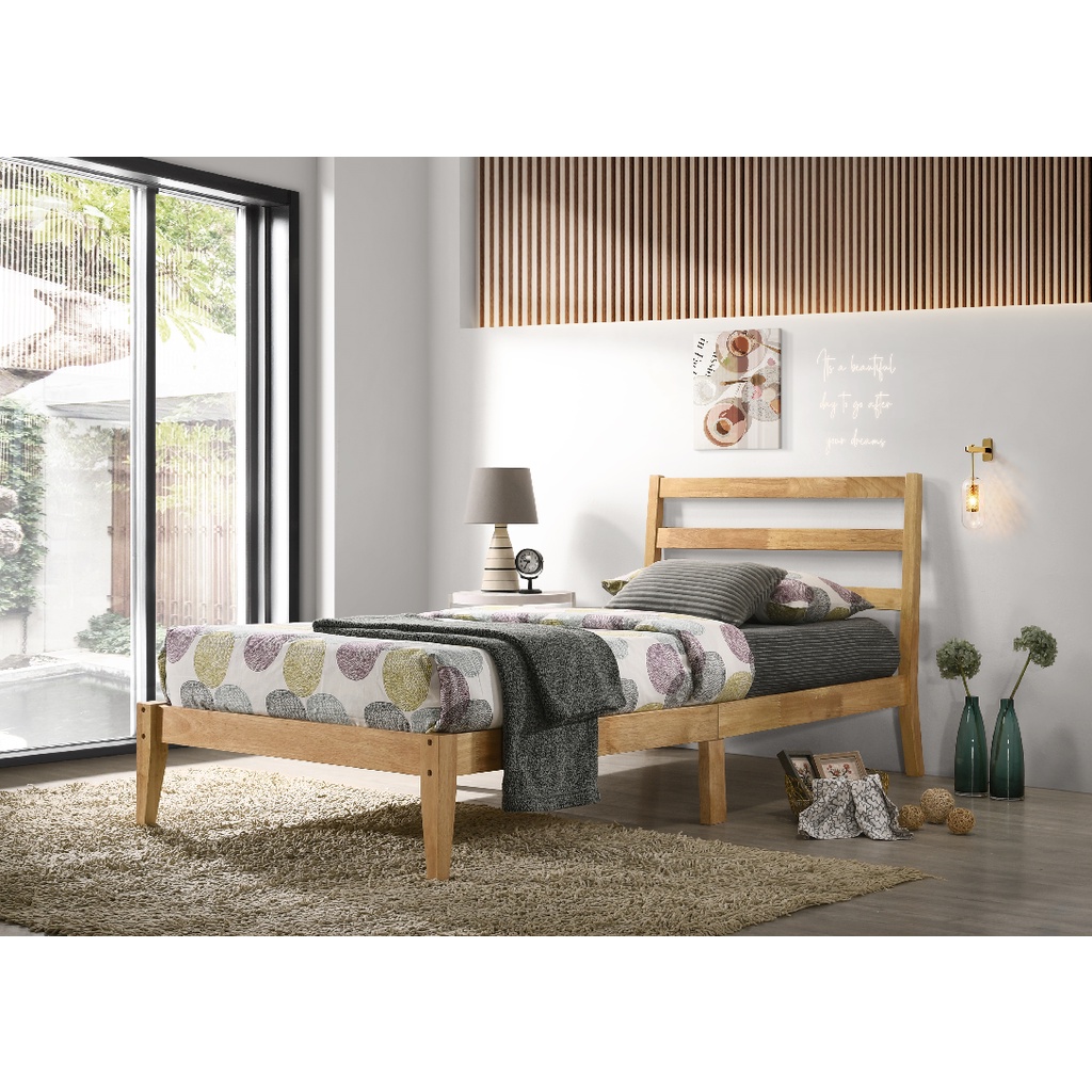 MOGENZ Single Bed Frame Katil Divan Single Size Bed Katil Kayu Single ...